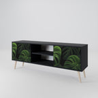 INFINITE MONSTERA 2-Door TV Stand in Black Finish