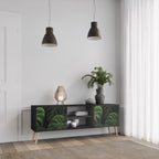 INFINITE MONSTERA 2-Door TV Stand in Black Finish