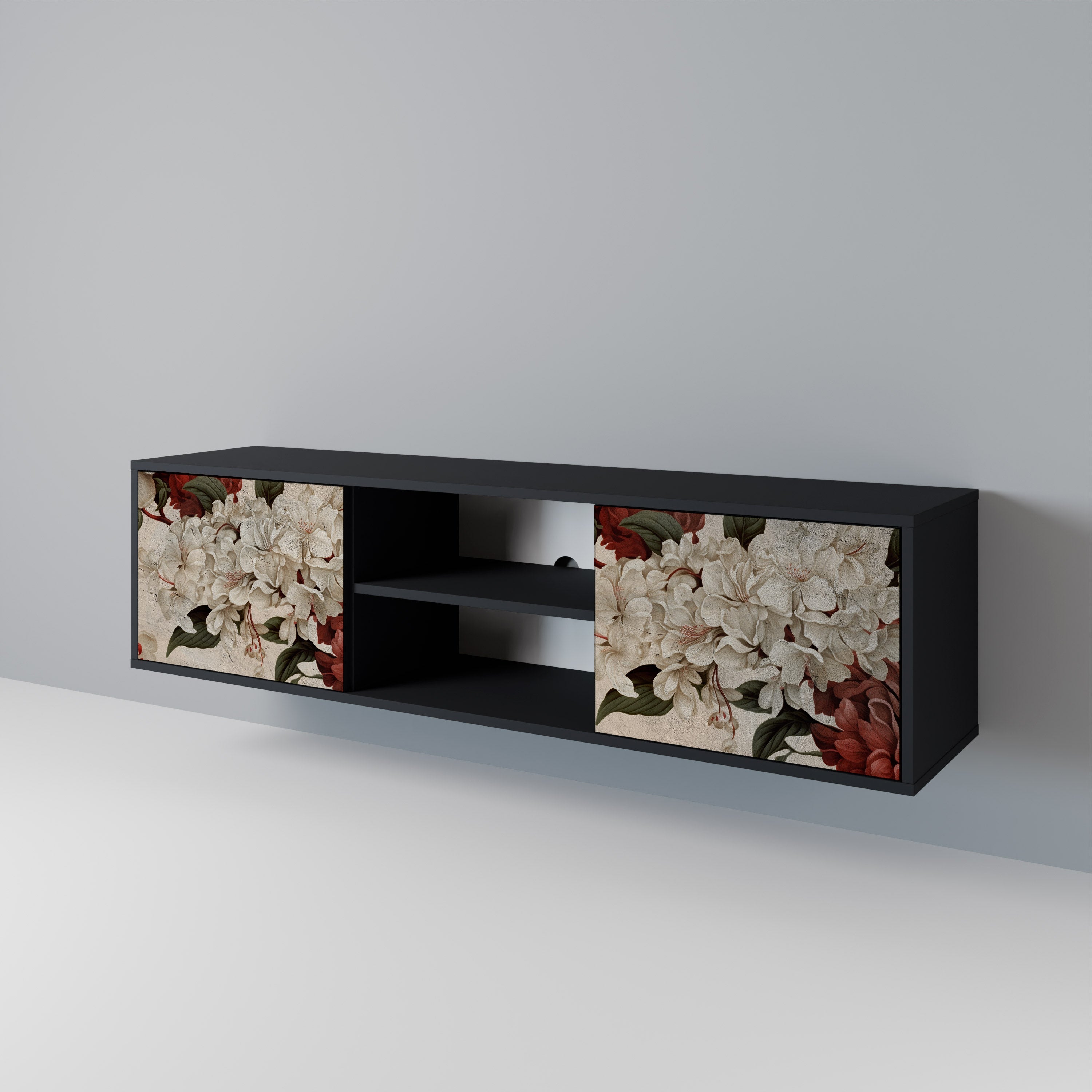 EPHEMERAL DAYS TV-Lowboard mit 2 Türen in Schwarz