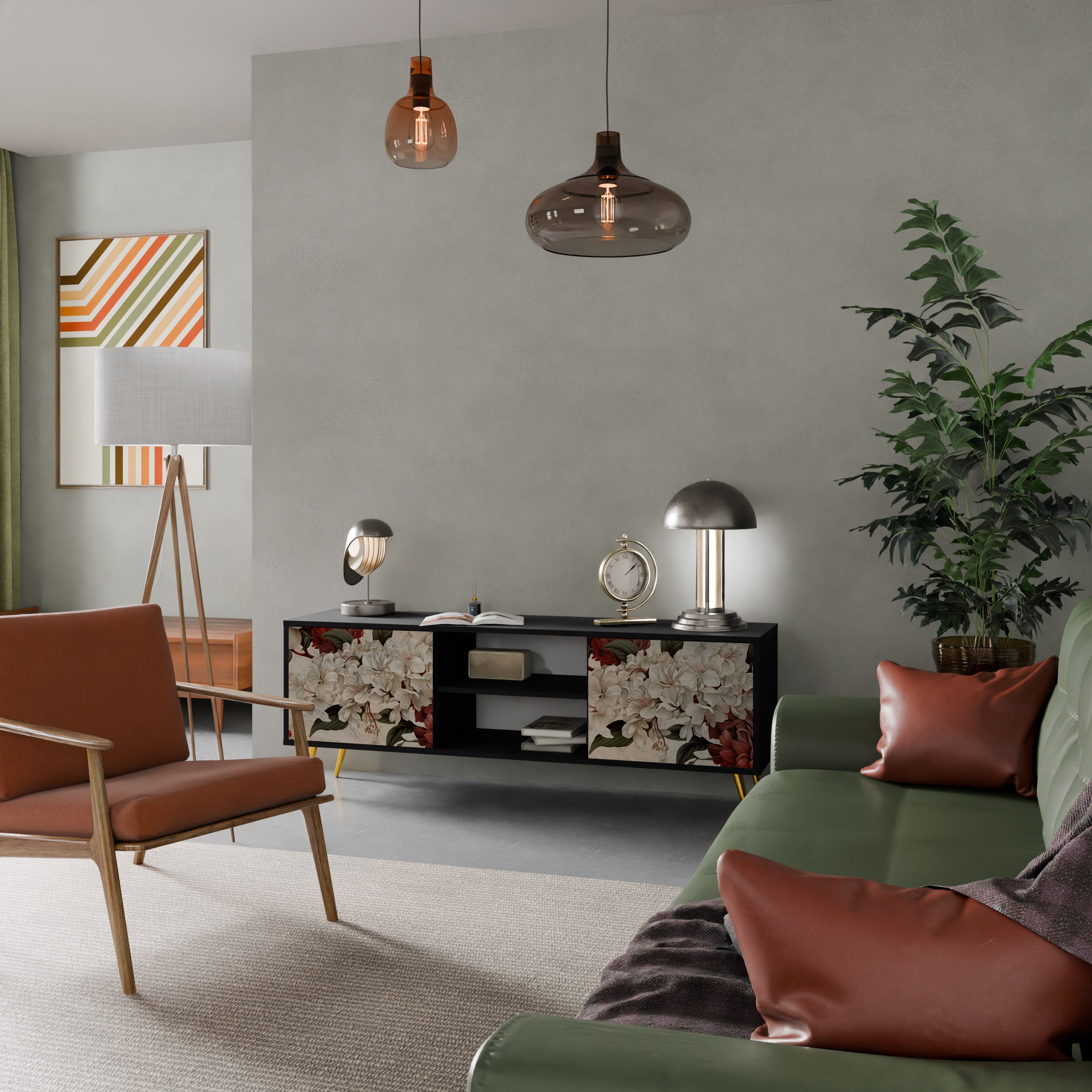 EPHEMERAL DAYS TV-Lowboard mit 2 Türen in Schwarz