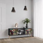 BOTANICAL EMERGENCE TV-Lowboard mit 2 Türen in Schwarz