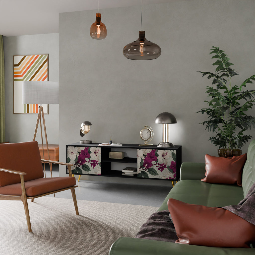 FLOWERET DREAM TV-Lowboard mit 2 Türen in Schwarz