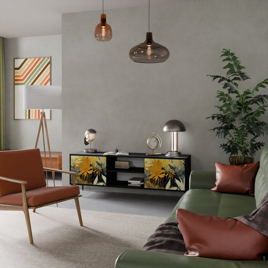 SUNKISSED LILY TV-Lowboard mit 2 Türen in Schwarz