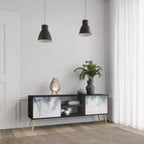 PALM VEIL TV-Lowboard mit 2 Türen in Schwarz