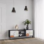 TRANQUIL TWIG TV-Lowboard mit 2 Türen in Schwarz