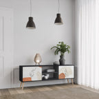 TRANQUIL TWIG TV-Lowboard mit 2 Türen in Schwarz