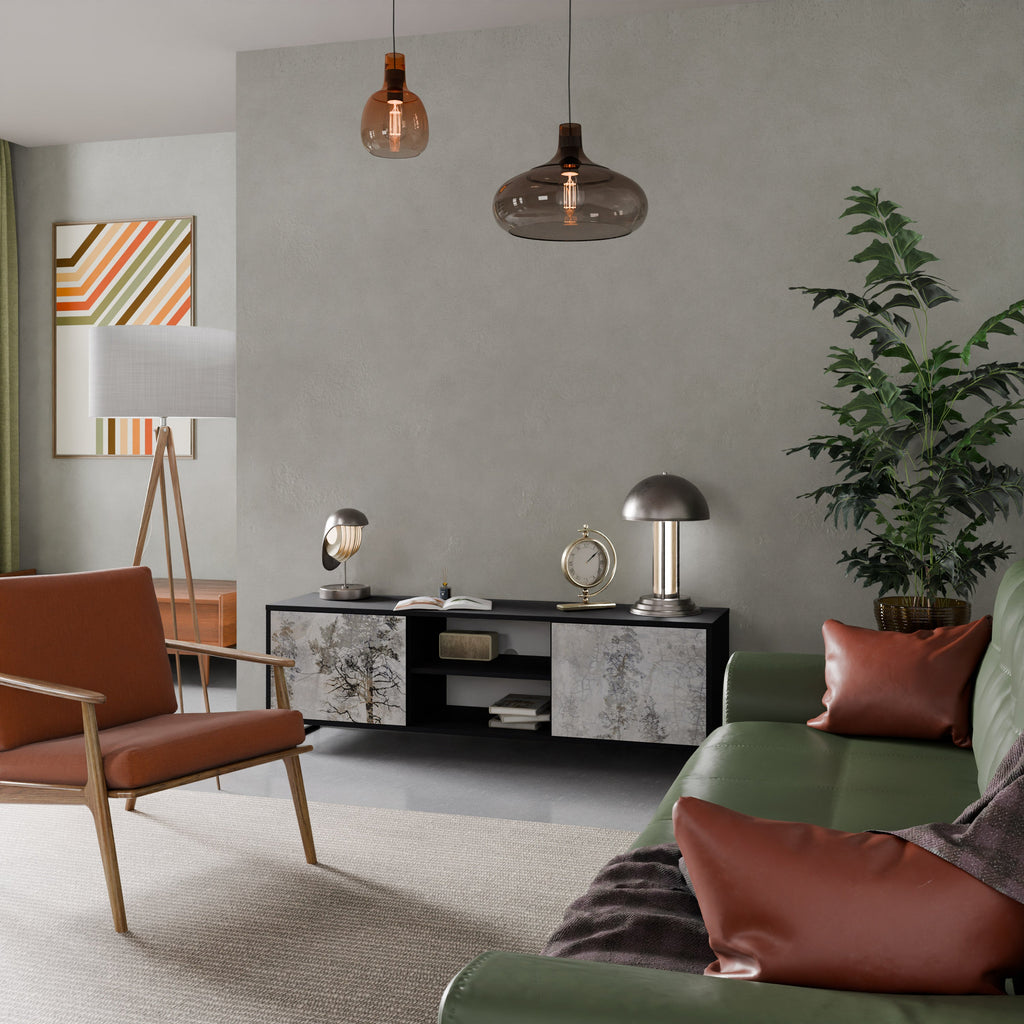 FADE IN THE TREES TV-Lowboard mit 2 Türen in Schwarz