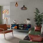 MIDNIGHT BLOSSOM TV-Lowboard mit 2 Türen in Schwarz