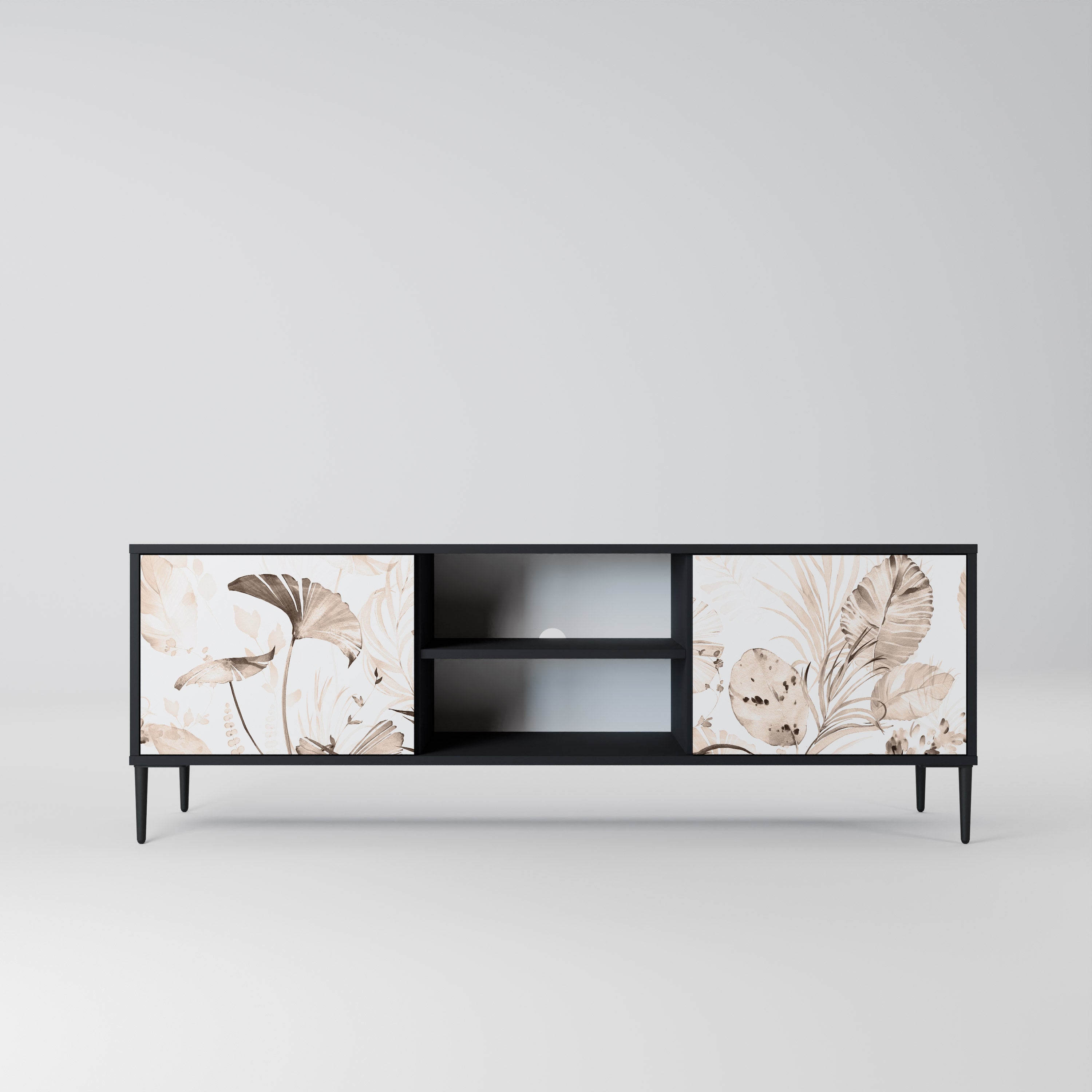 WILD TENDERNESS TV-Lowboard mit 2 Türen in Schwarz