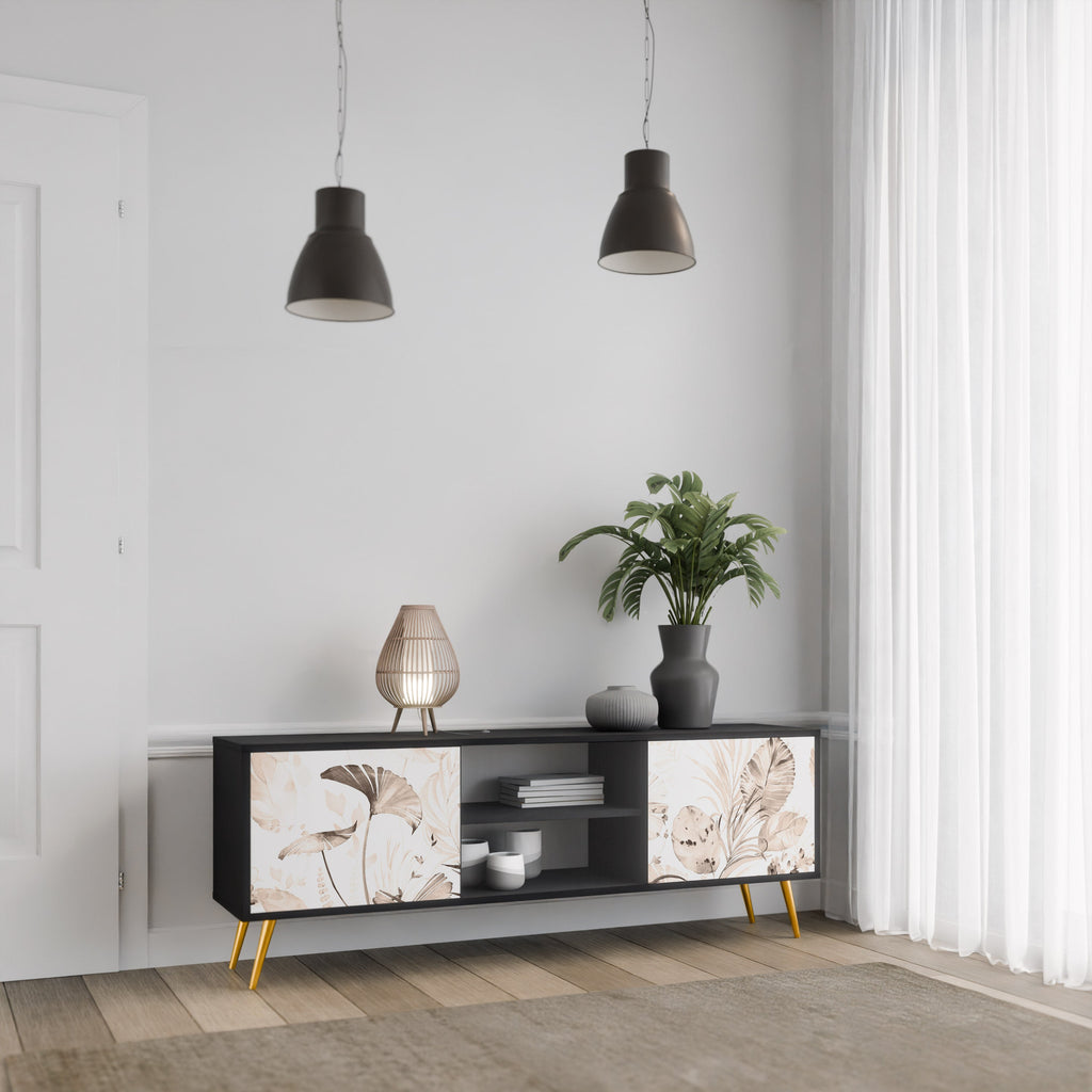 WILD TENDERNESS TV-Lowboard mit 2 Türen in Schwarz