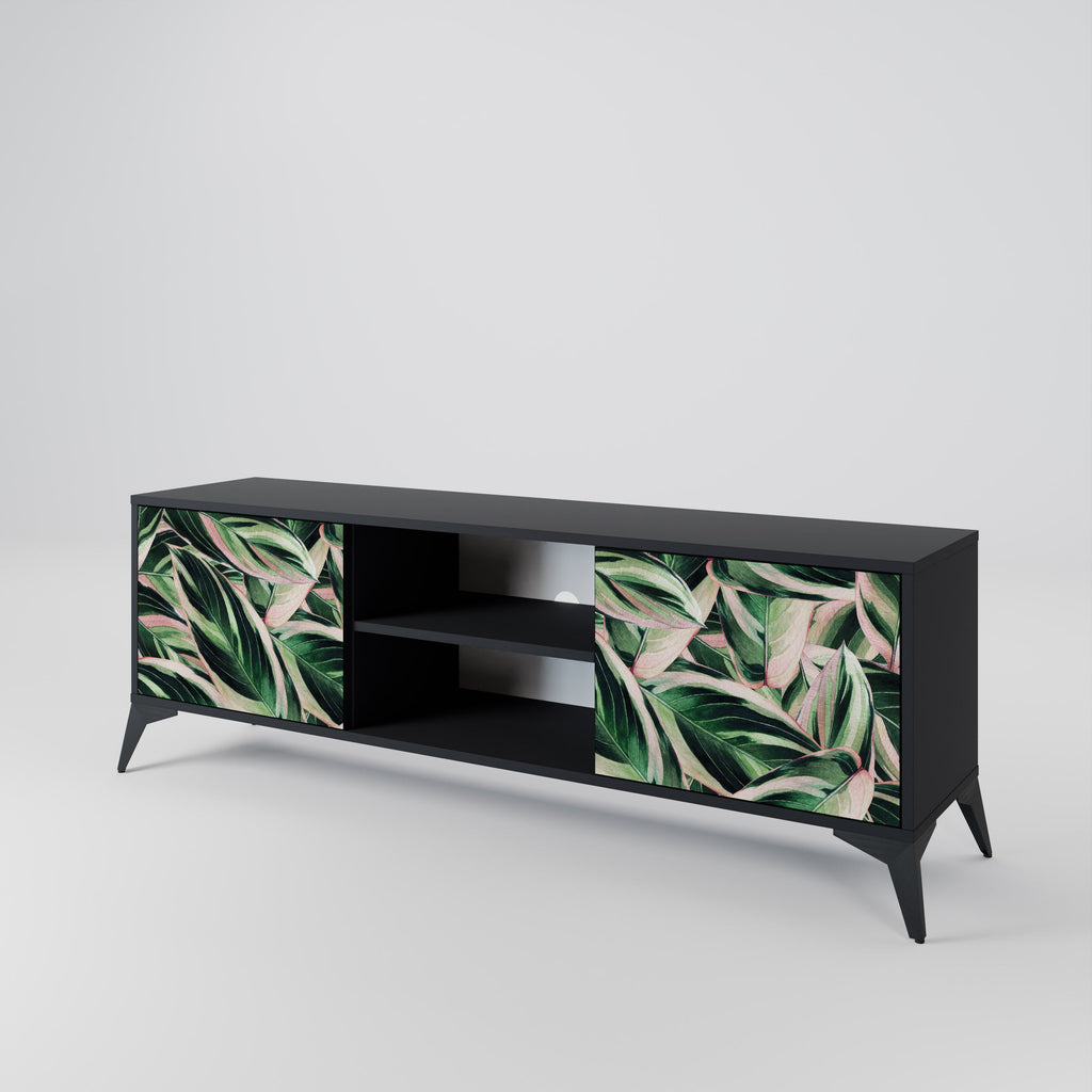 EERIE STROMANTHE 2-Door TV Stand in Black Finish