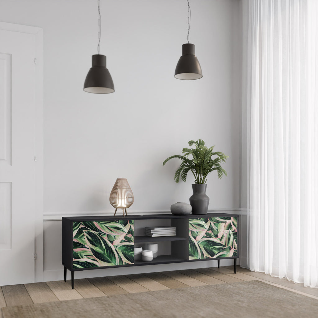 EERIE STROMANTHE 2-Door TV Stand in Black Finish