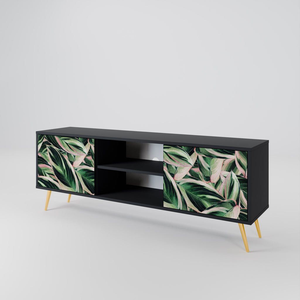 EERIE STROMANTHE 2-Door TV Stand in Black Finish