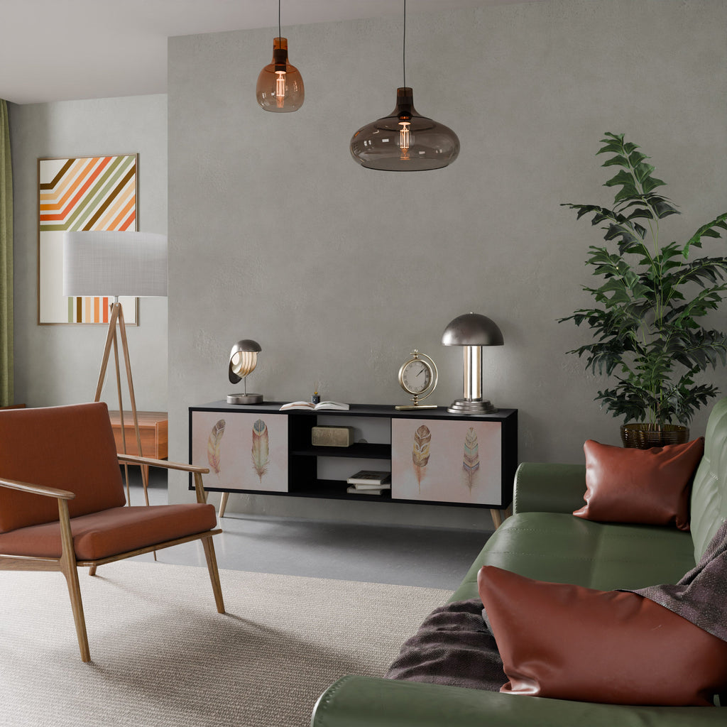 THE DELIQUESCE 2-Door TV Stand in Black Finish