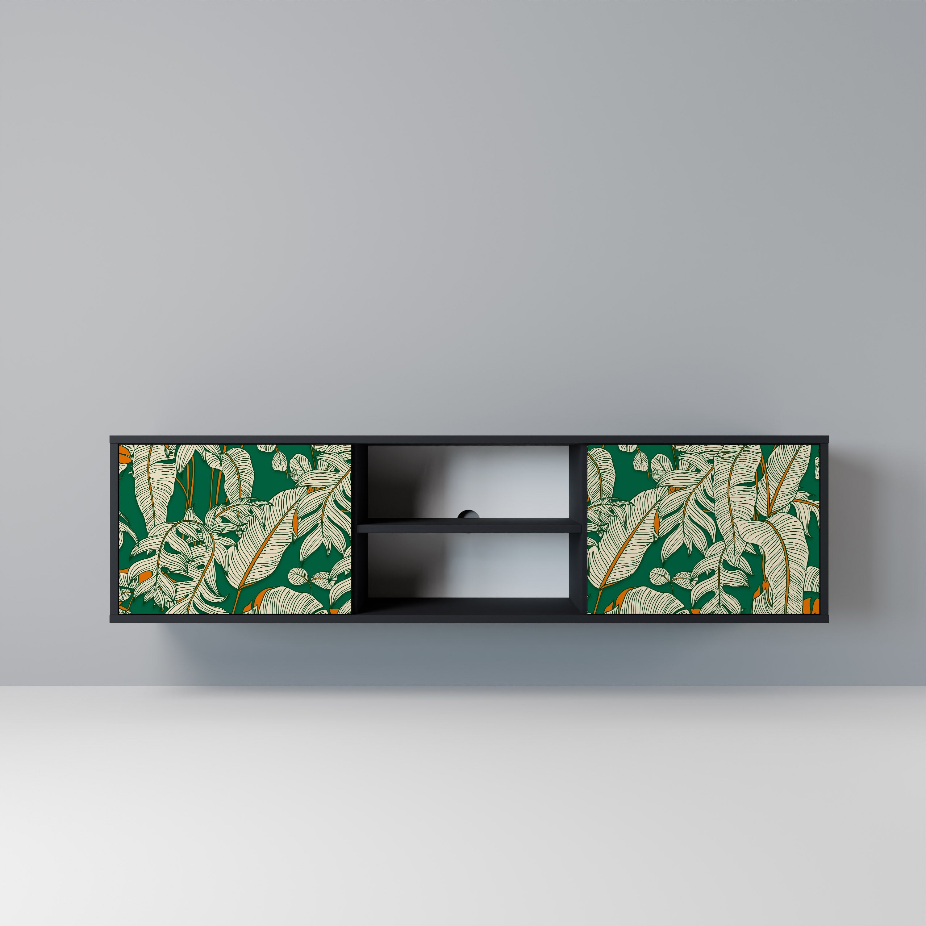 VERDANT PLEASURES TV-Lowboard mit 2 Türen in Schwarz