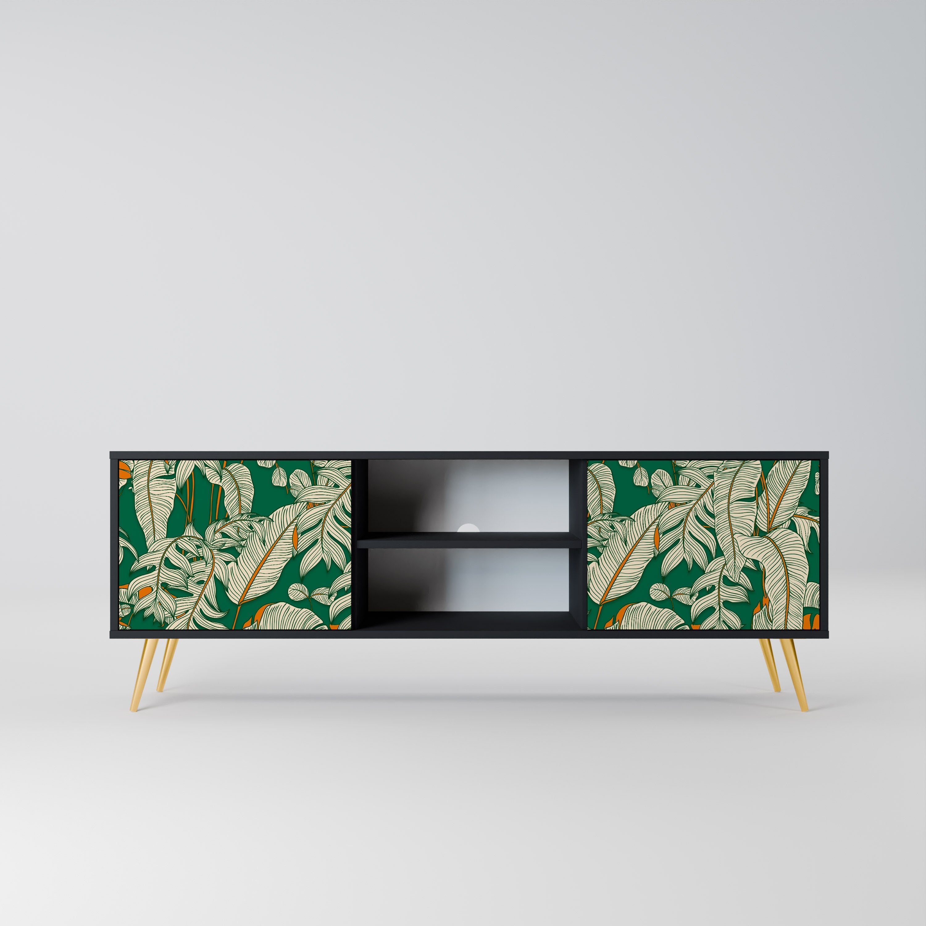 VERDANT PLEASURES TV-Lowboard mit 2 Türen in Schwarz