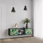 VERDANT PLEASURES 2-Door TV Stand in Black Finish