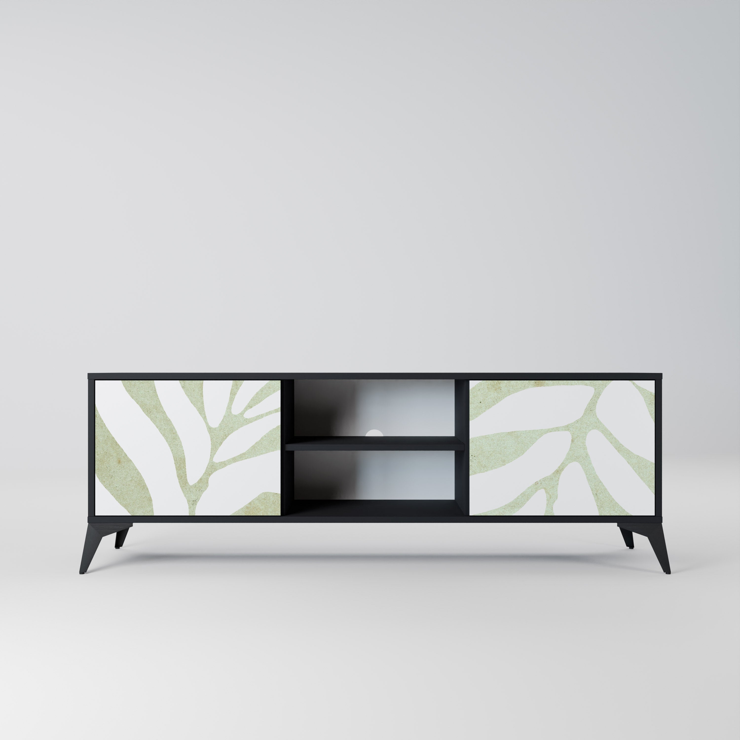 BOTANICAL SPARK TV-Lowboard mit 2 Türen in Schwarz