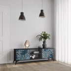 BLUE LEAVES TV-Lowboard mit 2 Türen in Schwarz