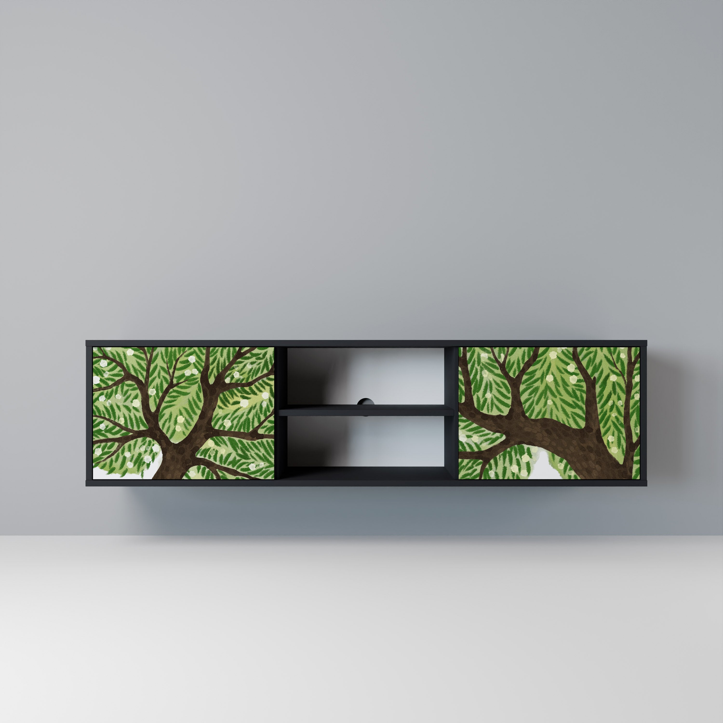 WILDERNESS DASH TV-Lowboard mit 2 Türen in Schwarz