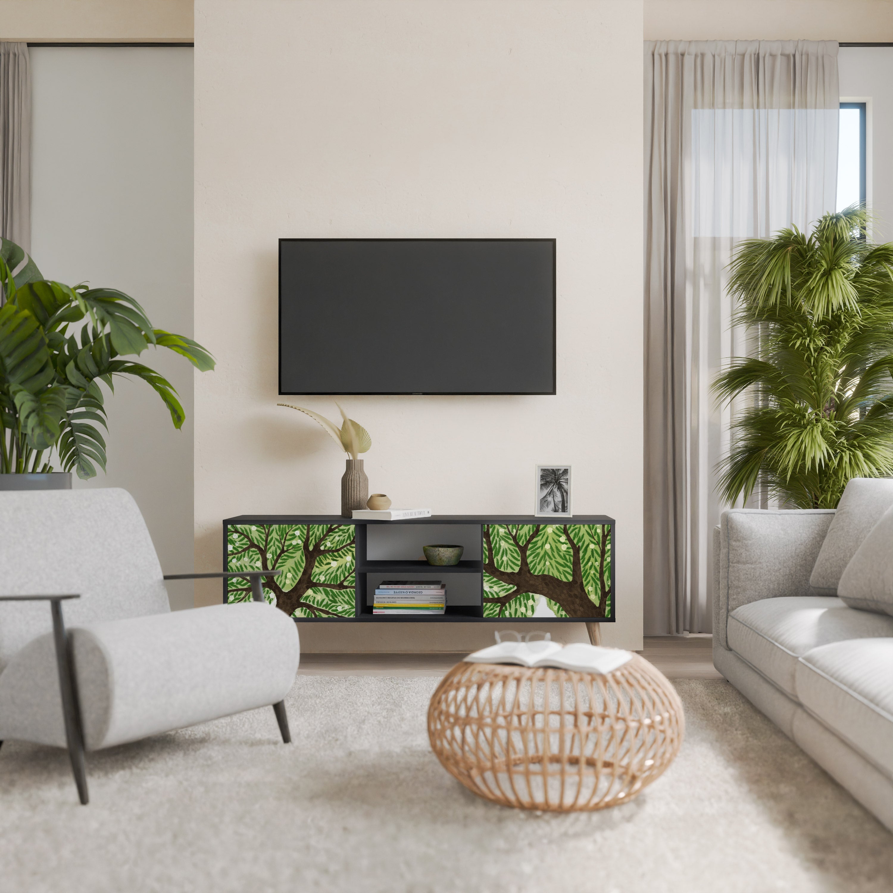 WILDERNESS DASH TV-Lowboard mit 2 Türen in Schwarz