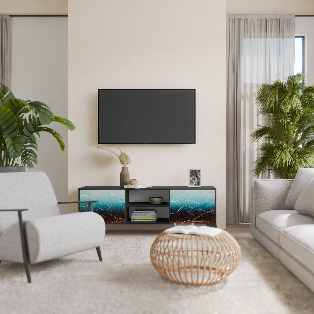 LUNAR SECRETS TV-Lowboard mit 2 Türen in Schwarz