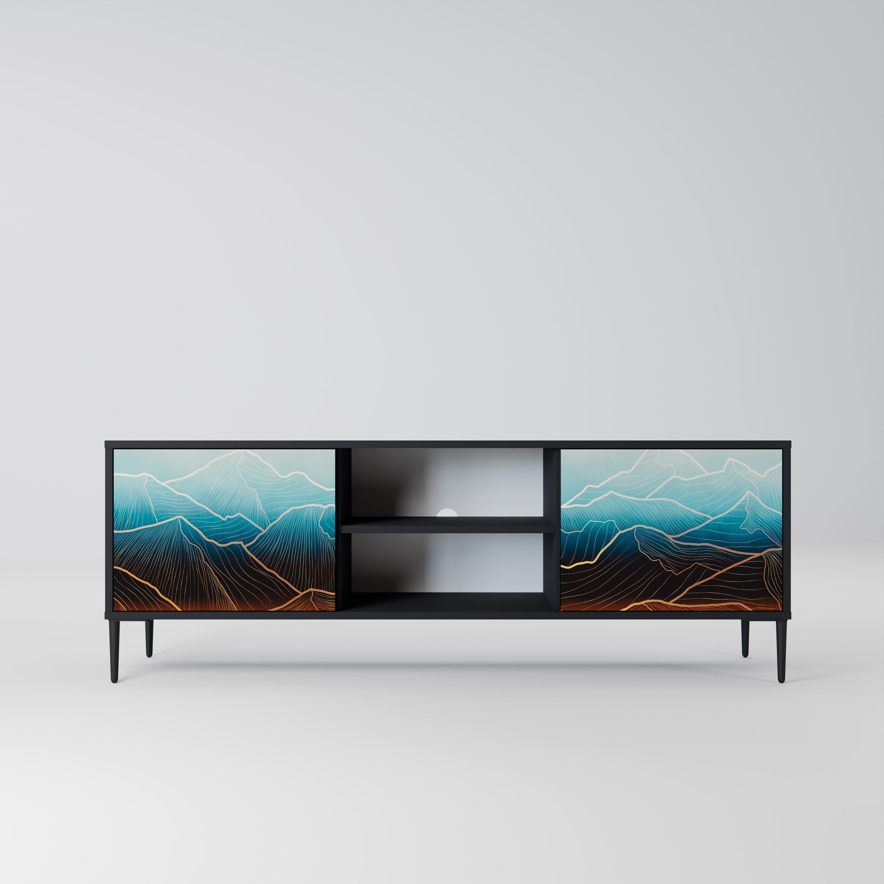 LUNAR SECRETS TV-Lowboard mit 2 Türen in Schwarz