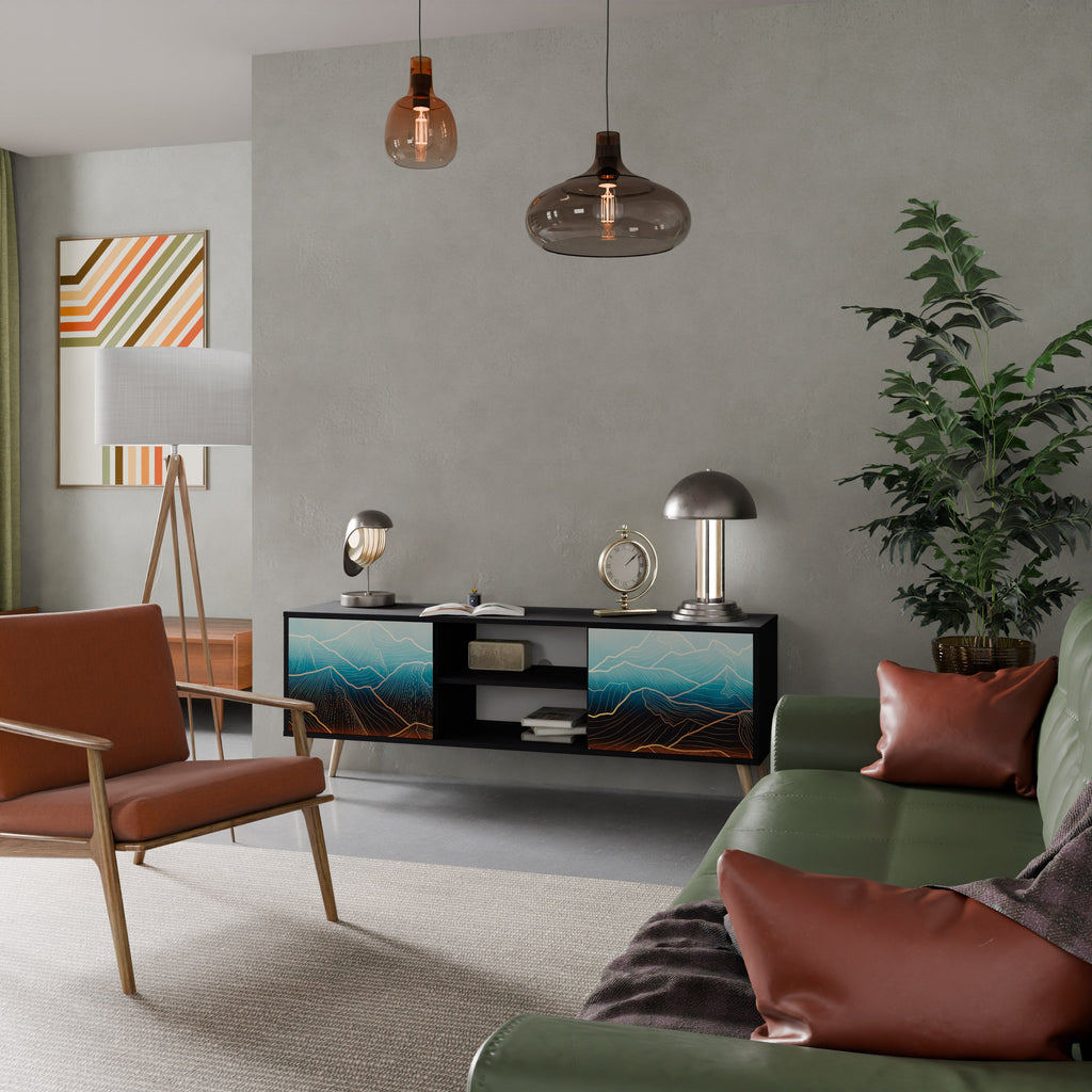 LUNAR SECRETS TV-Lowboard mit 2 Türen in Schwarz