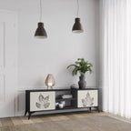 LEAFY STAMPS TV-Lowboard mit 2 Türen in Schwarz