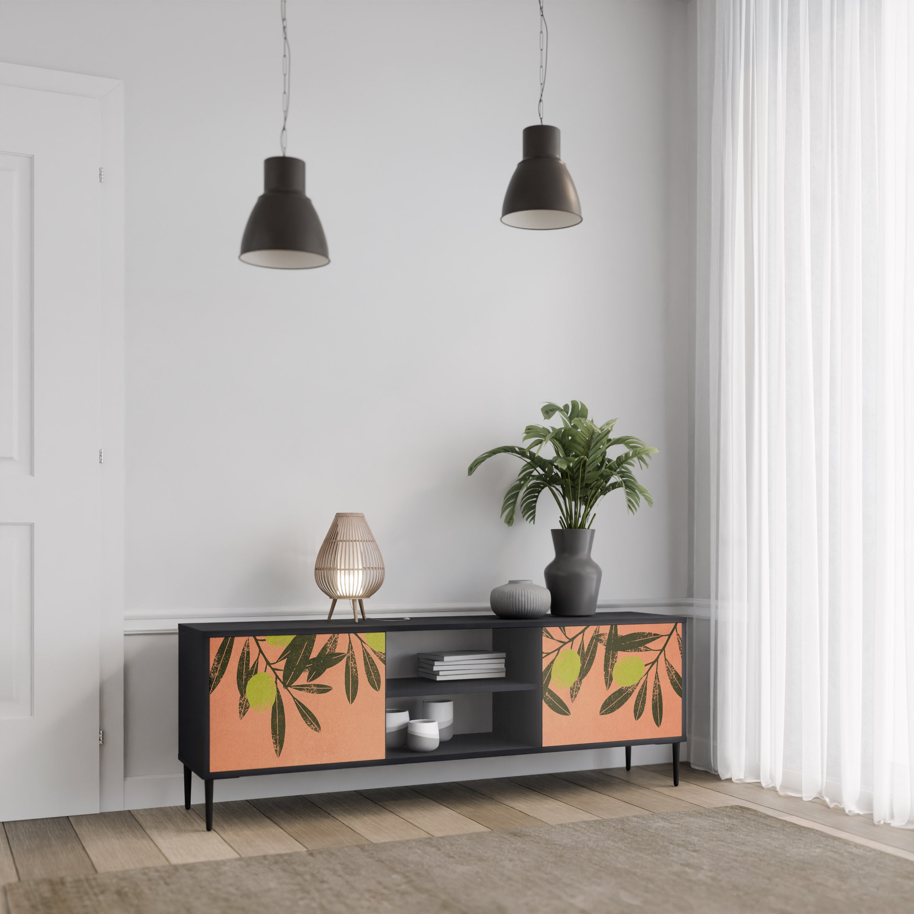 JUICY OLIVES TV-Lowboard mit 2 Türen in Schwarz