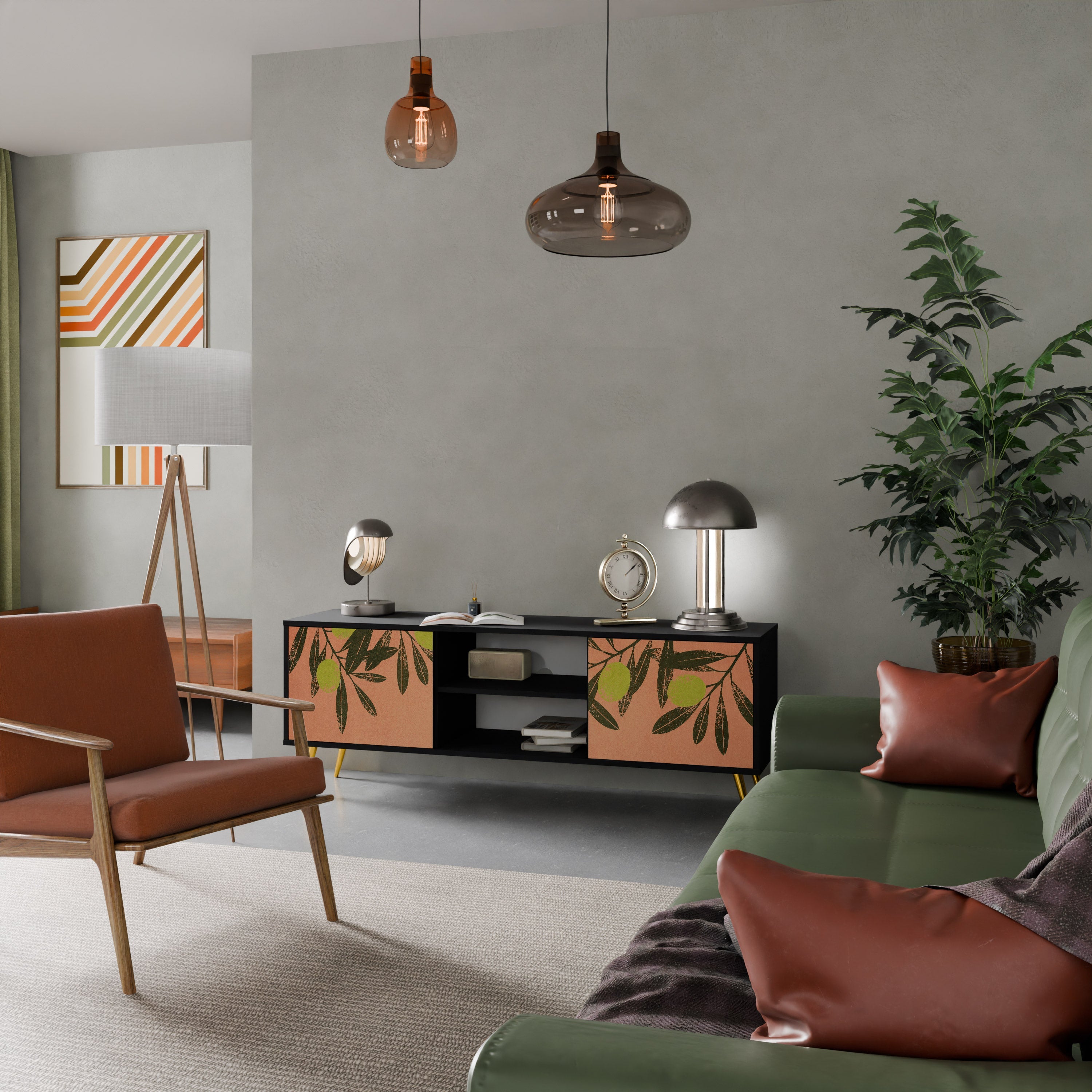 JUICY OLIVES TV-Lowboard mit 2 Türen in Schwarz