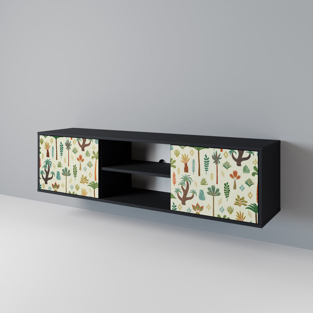 PALM SPRING TV-Lowboard mit 2 Türen in Schwarz