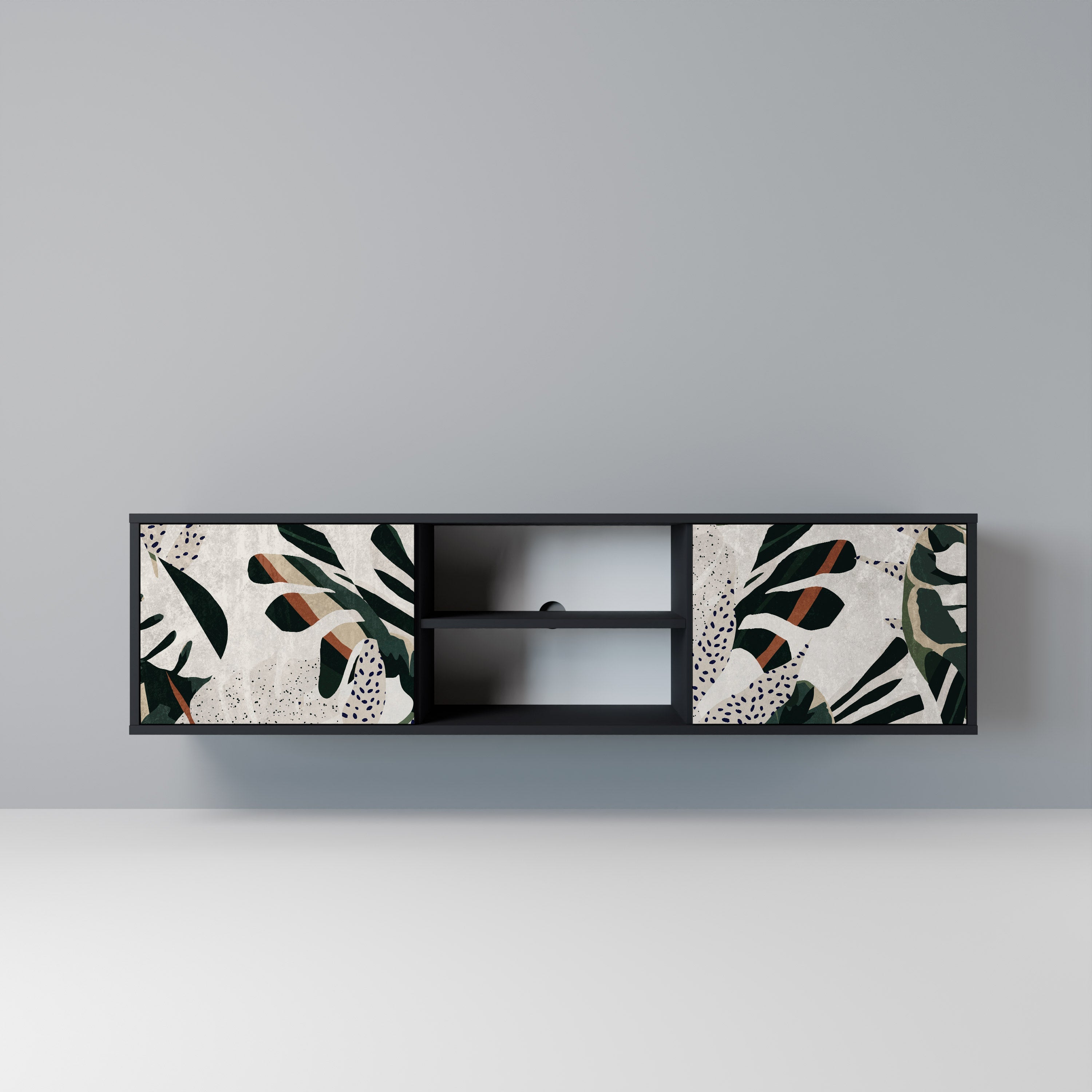 VERDURE FORMATION TV-Lowboard mit 2 Türen in Schwarz