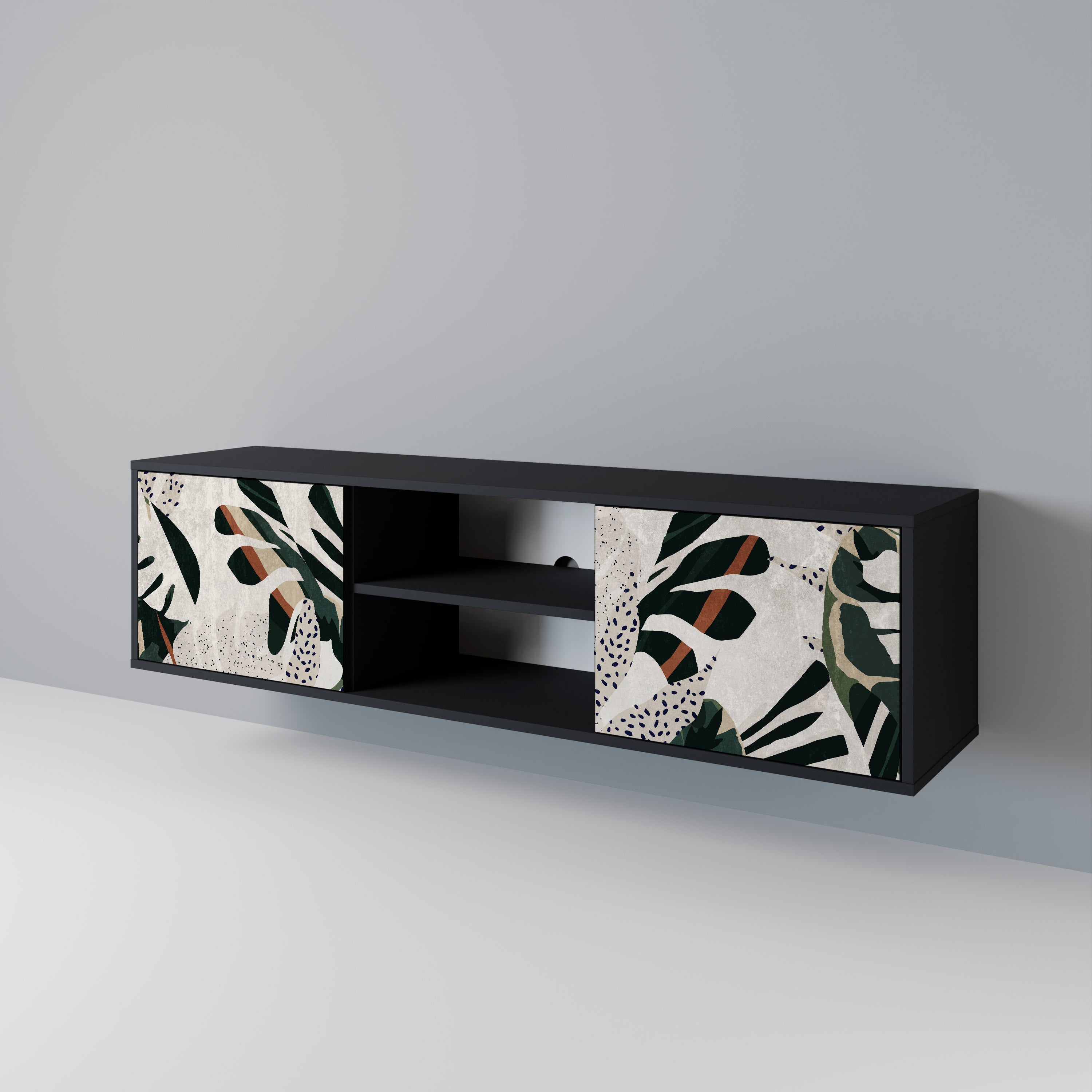 VERDURE FORMATION TV-Lowboard mit 2 Türen in Schwarz