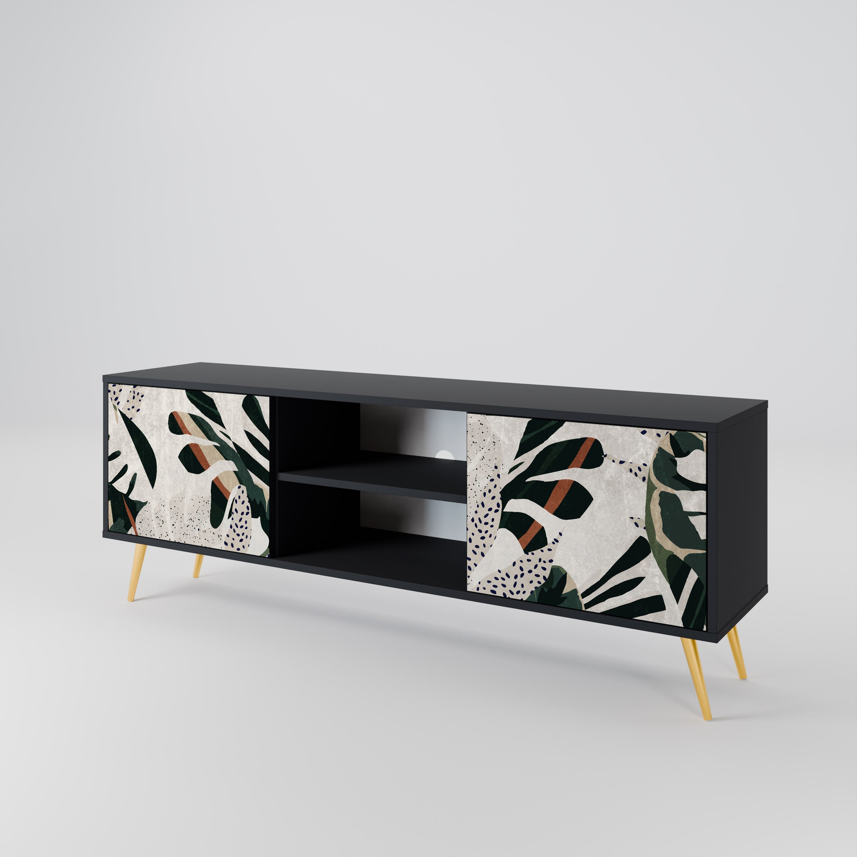 VERDURE FORMATION TV-Lowboard mit 2 Türen in Schwarz