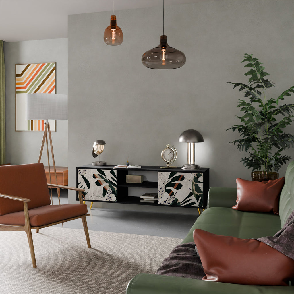 VERDURE FORMATION TV-Lowboard mit 2 Türen in Schwarz