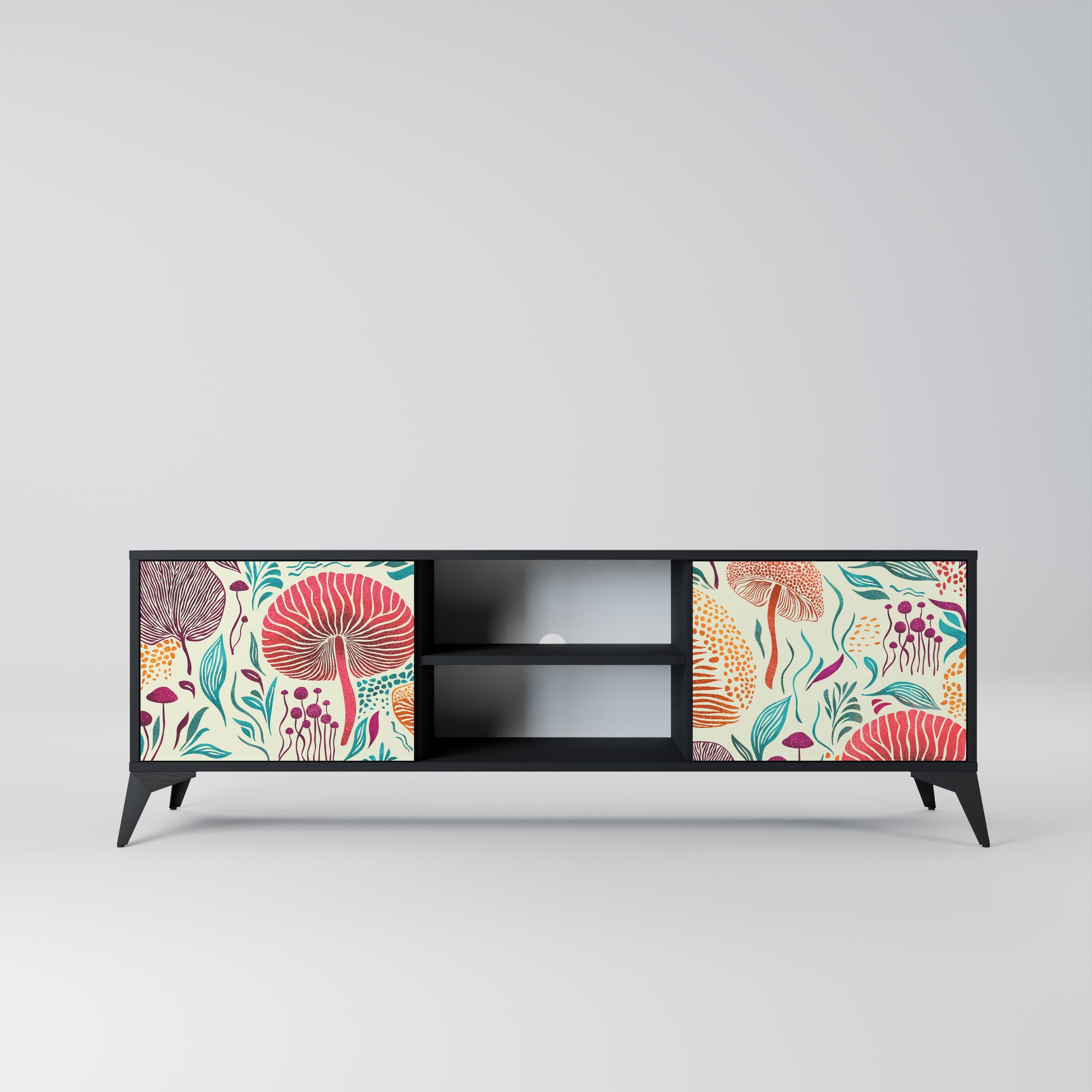 FUNGUS FANTASY TV-Lowboard mit 2 Türen in Schwarz