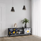 CITRUS BLACK AND WHITE TV-Lowboard mit 2 Türen in Schwarz