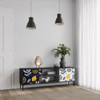 CITRUS BLACK AND WHITE TV-Lowboard mit 2 Türen in Schwarz