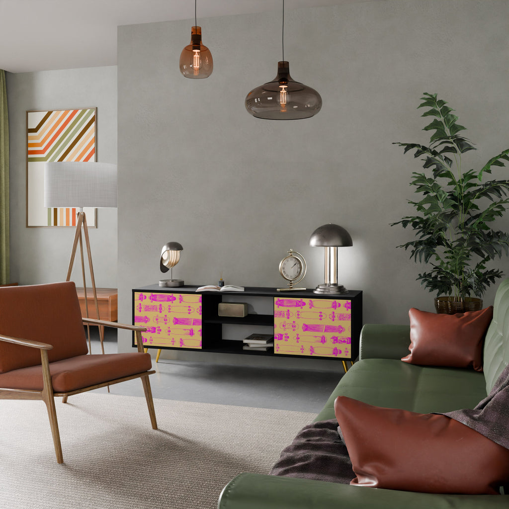 SKATEBOARD ARTISTRY TV-Lowboard mit 2 Türen in Schwarz