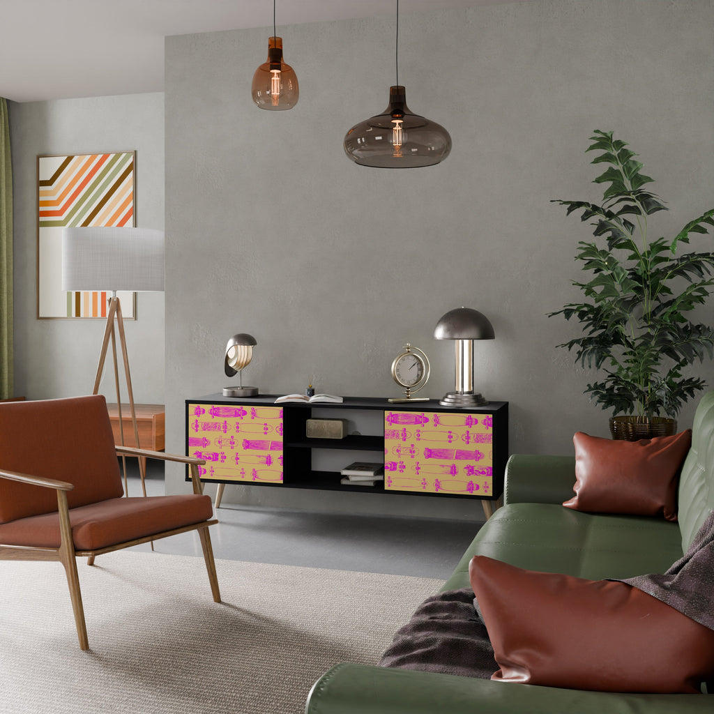 SKATEBOARD ARTISTRY TV-Lowboard mit 2 Türen in Schwarz