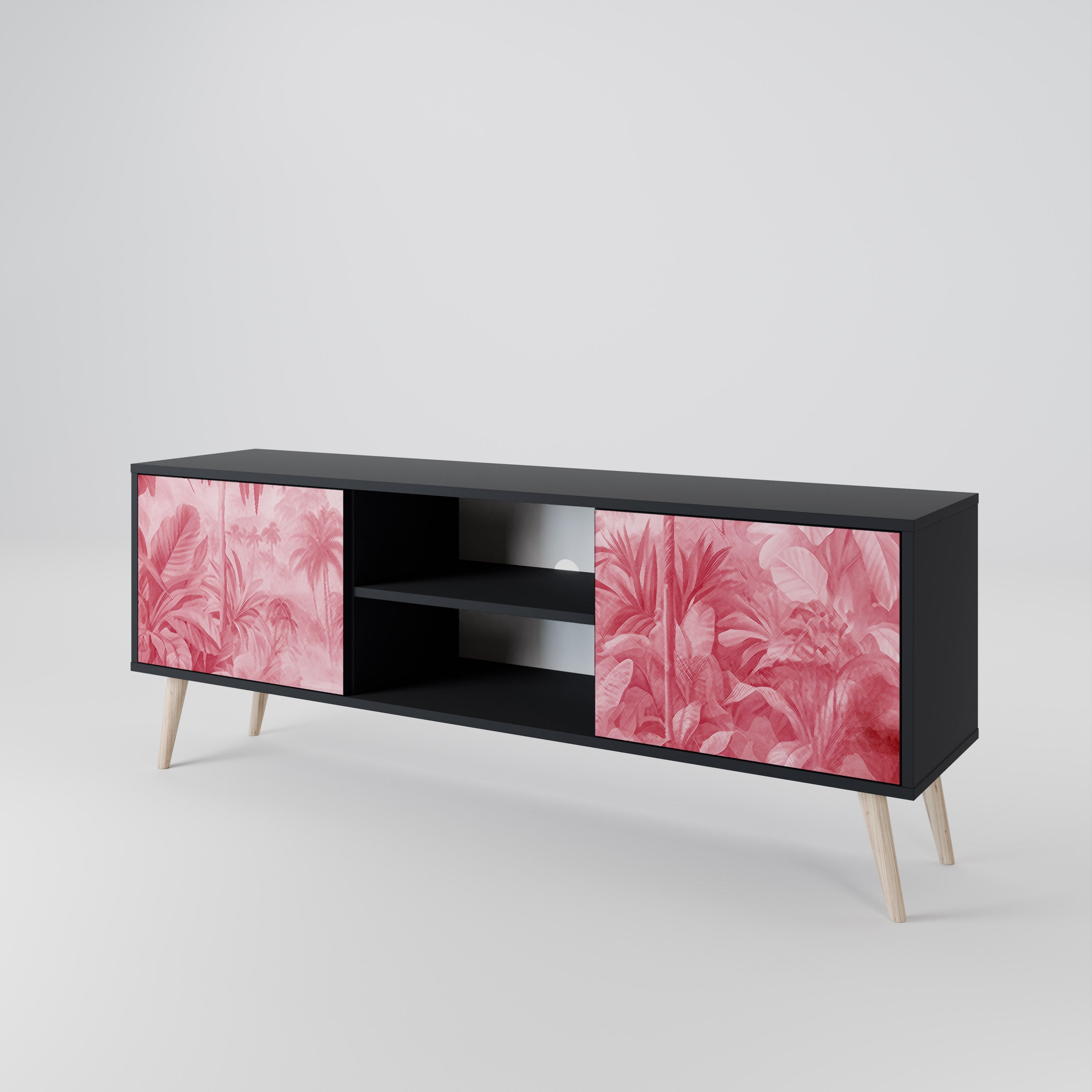 SWEET TROPICS TV-Lowboard mit 2 Türen in Schwarz
