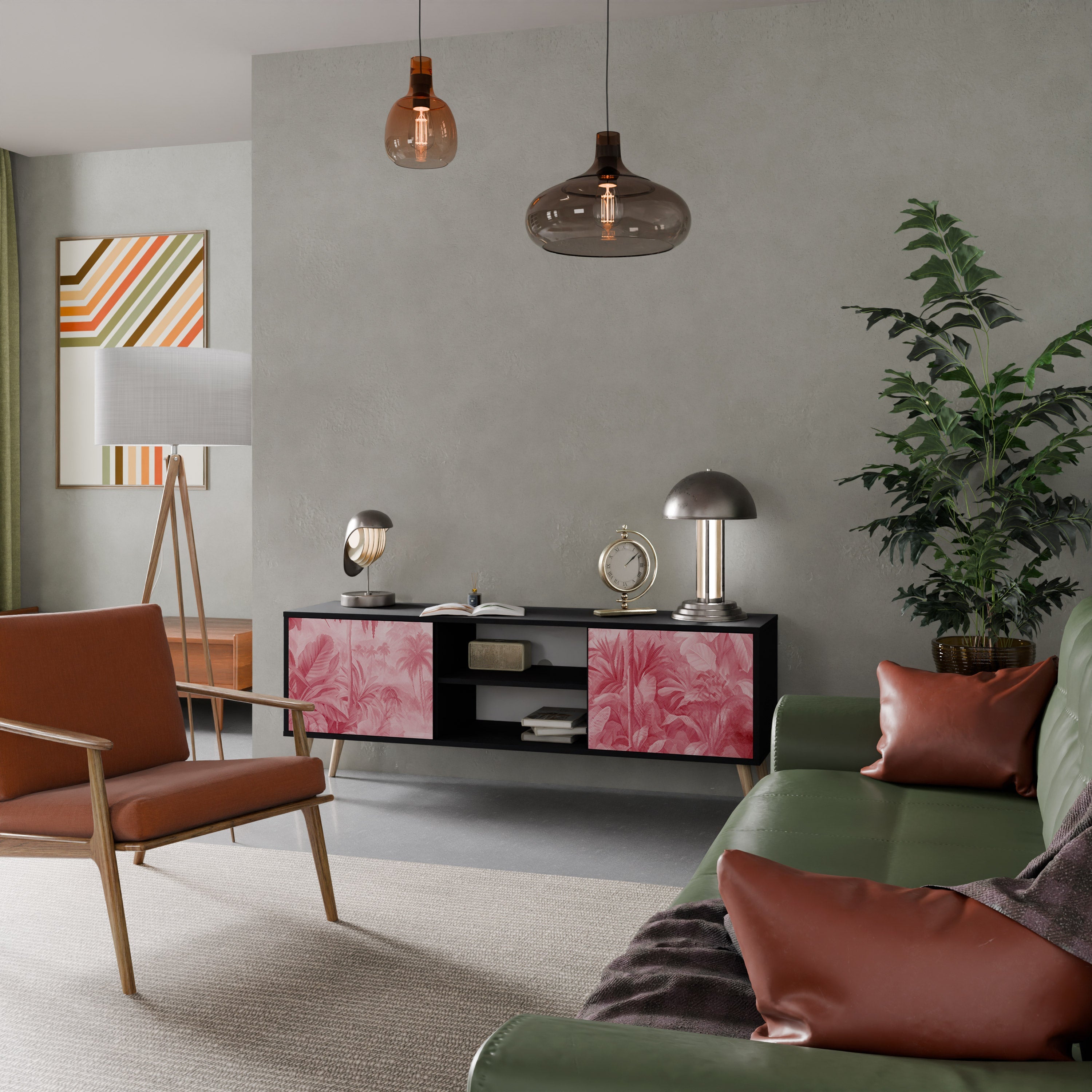 SWEET TROPICS TV-Lowboard mit 2 Türen in Schwarz