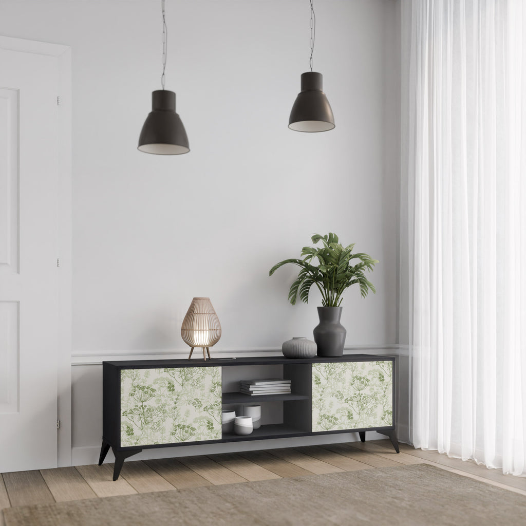 FENNEL BALDACHIN TV-Lowboard mit 2 Türen in Schwarz