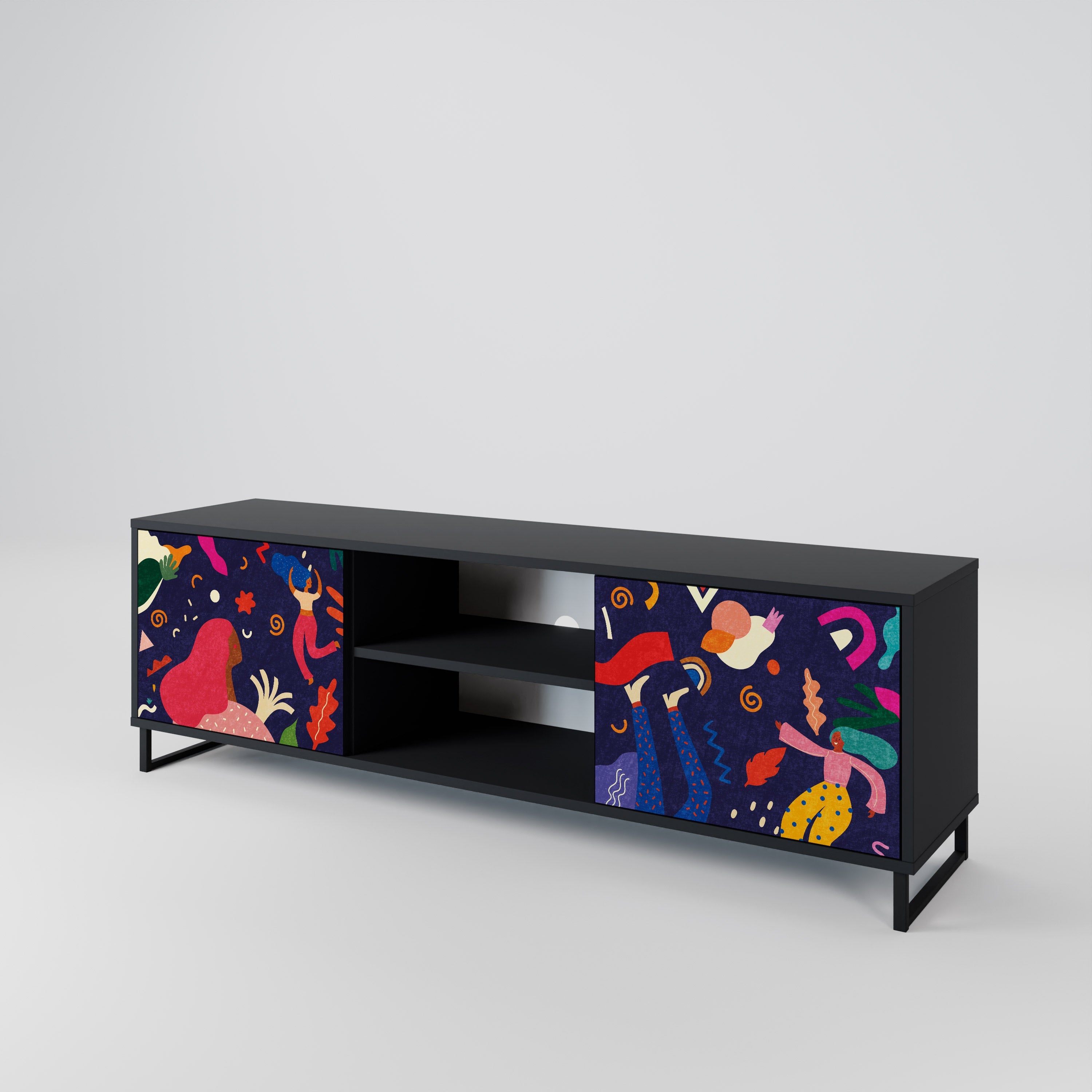 FESTIVE PLEASURES TV-Lowboard mit 2 Türen in Schwarz