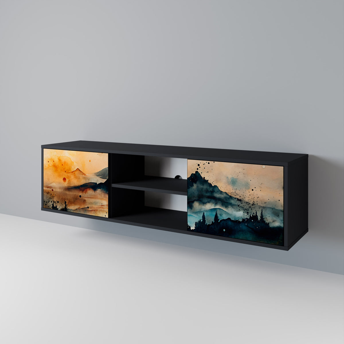 OMINOUS MOUNTAINS 2-türiges TV-Lowboard