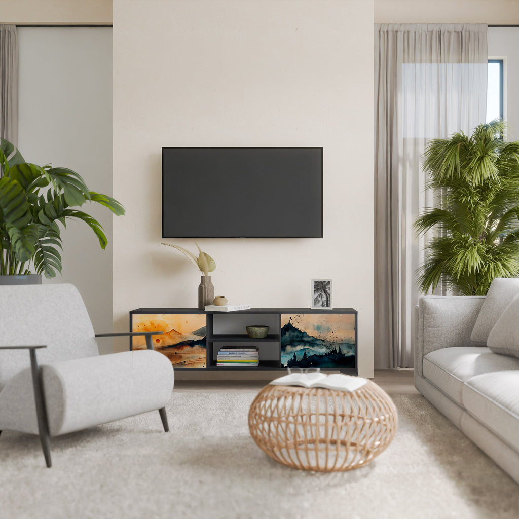 OMINOUS MOUNTAINS TV-Lowboard mit 2 Türen in Schwarz