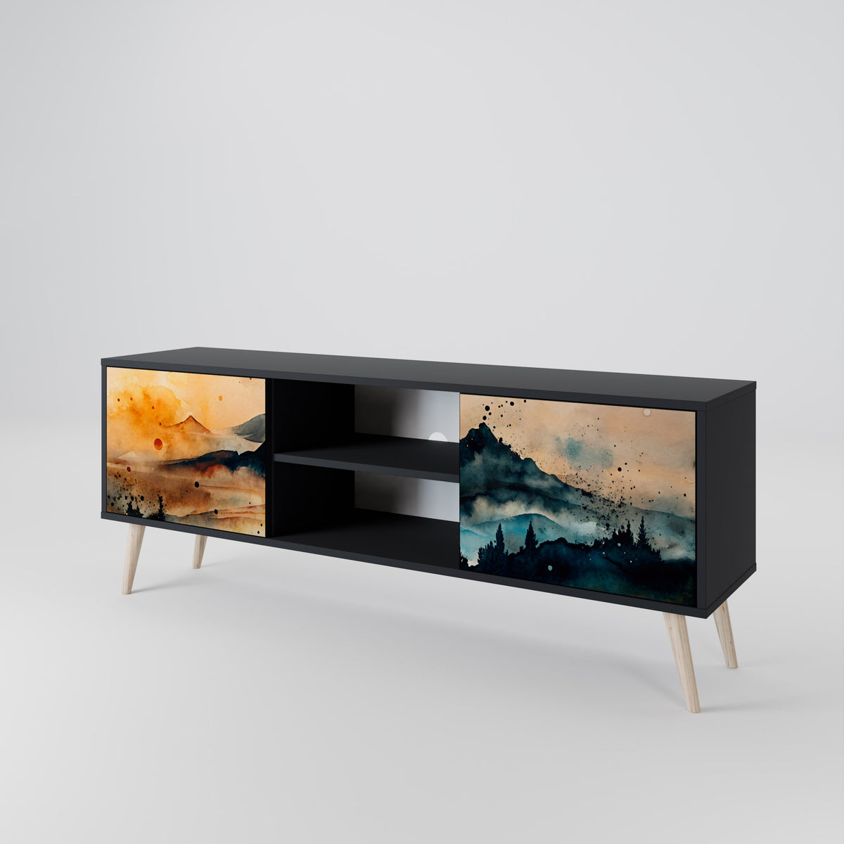 OMINOUS MOUNTAINS 2-türiges TV-Lowboard