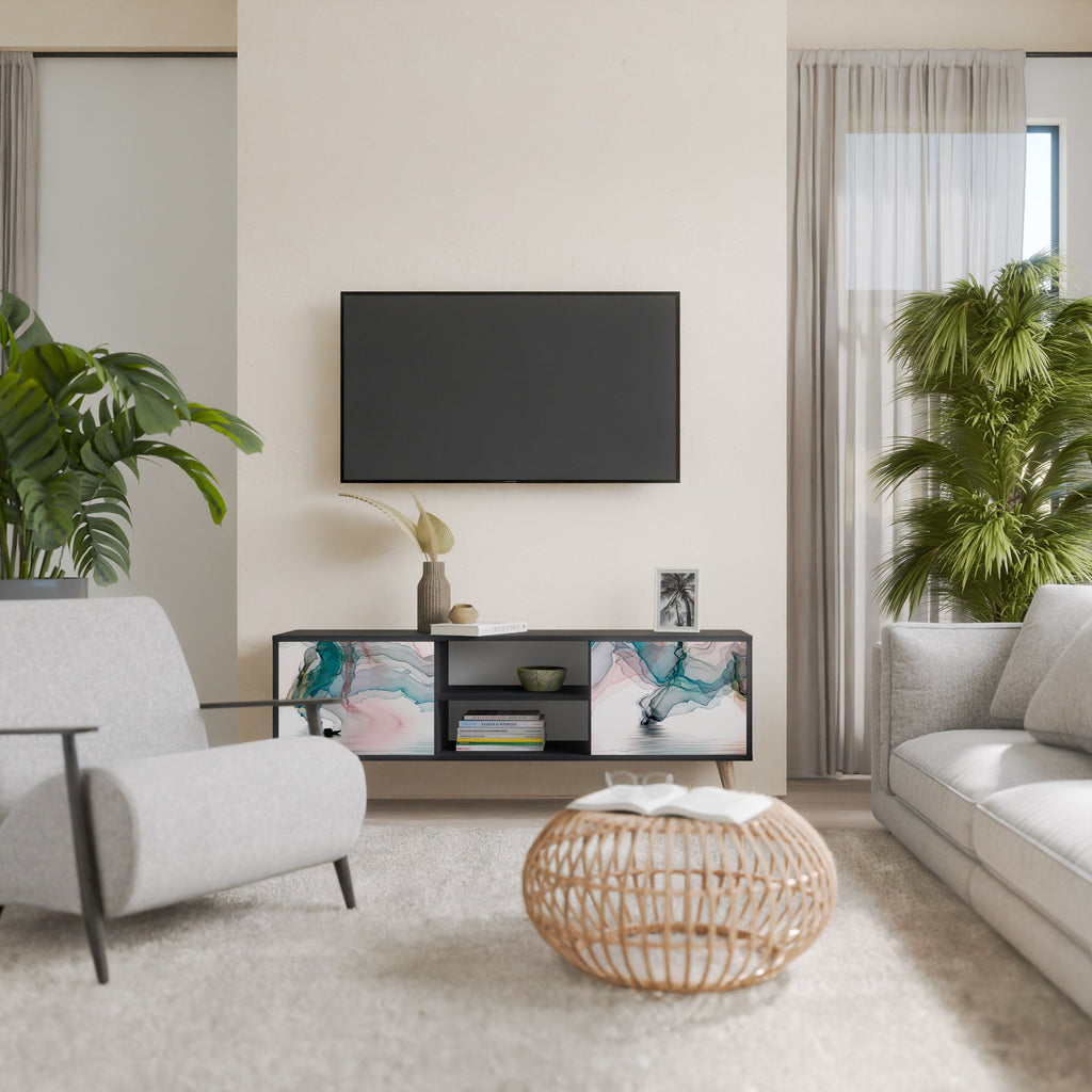 VELVET CROSSING TV-Lowboard mit 2 Türen in Schwarz