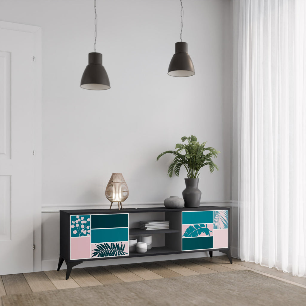 COMBINATION OF SHAPES TV-Lowboard mit 2 Türen in Schwarz